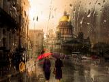 窗外雨景
